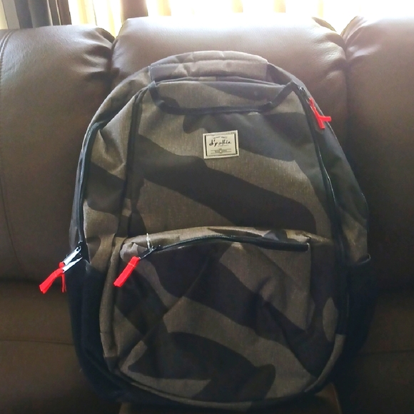Black and Gray Camouflage Backpack - Picture 1 of 5
